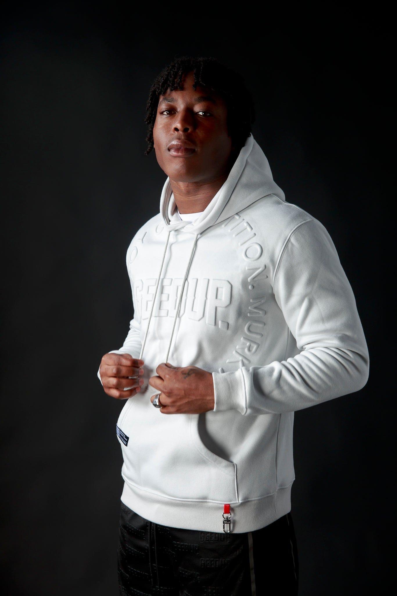 Geedup Hoodie O/S Emblem Emboss Ice Grey