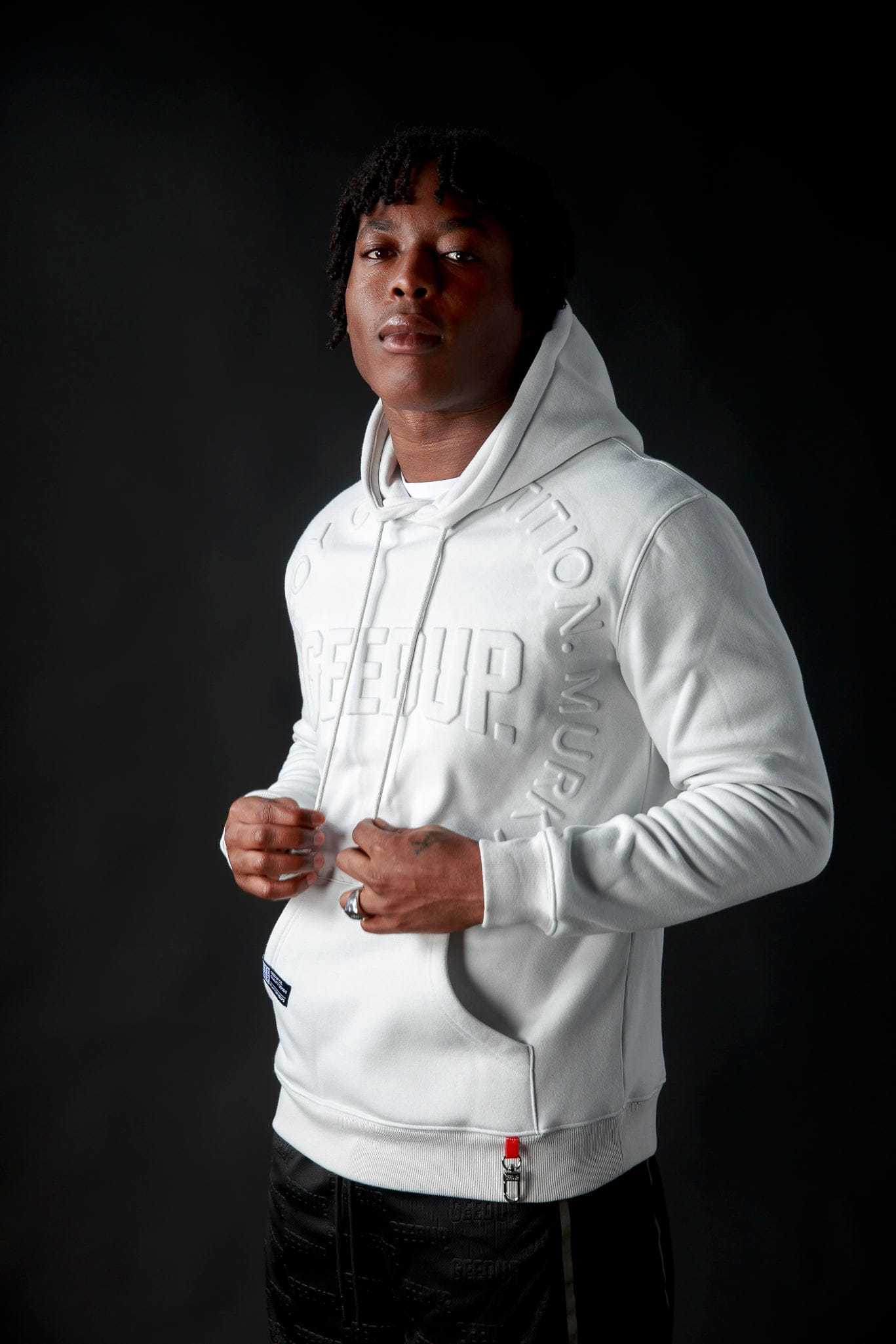 Geedup Hoodie O/S Emblem Emboss Ice Grey