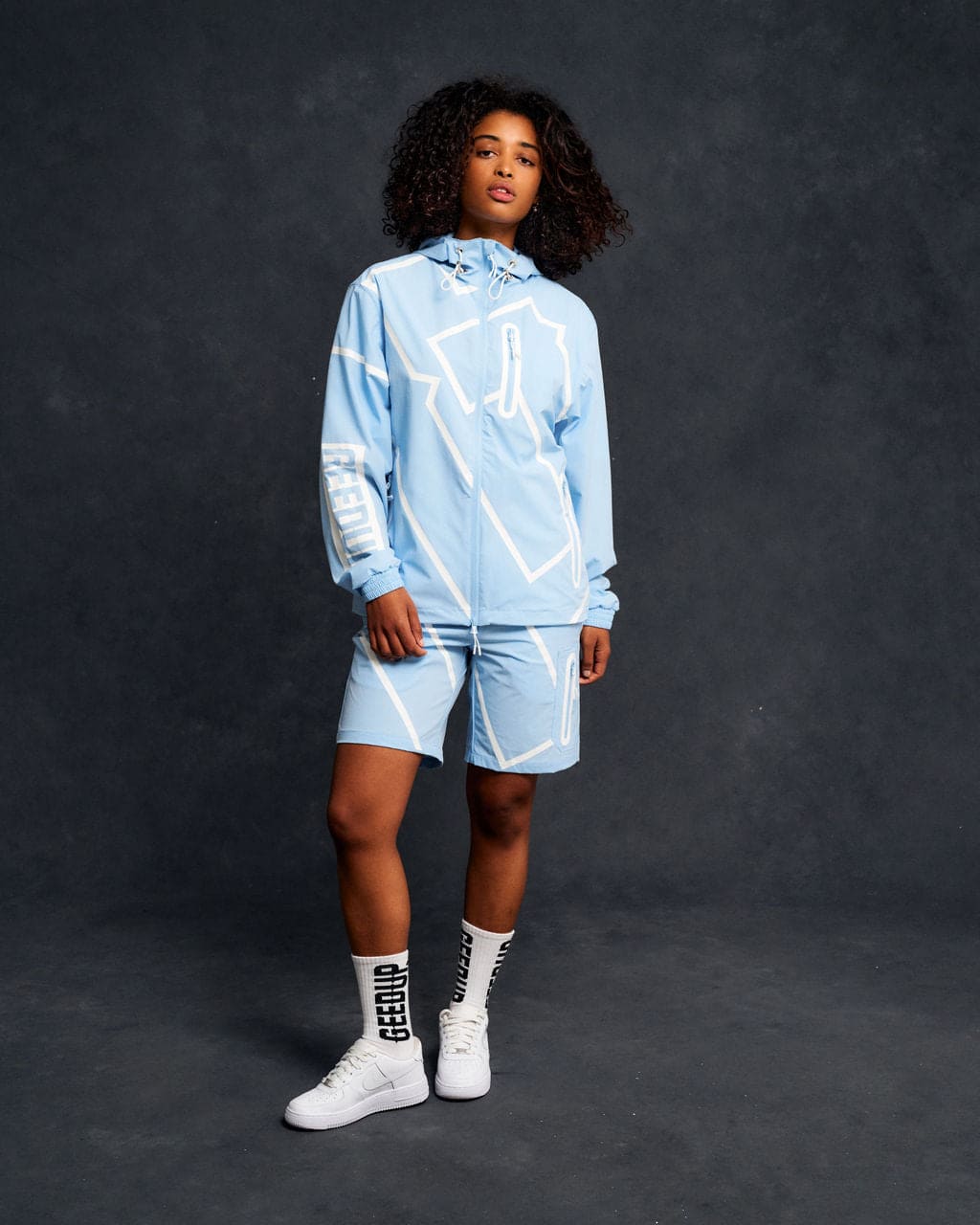 Geedup Hoodie OS G Lightweight Jacket Cool Blue