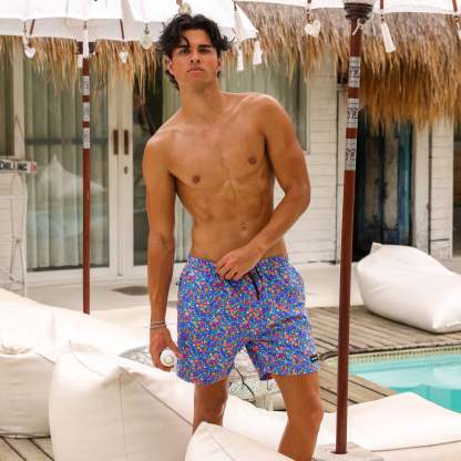 Men's Swim Trunks - Electric Bloom