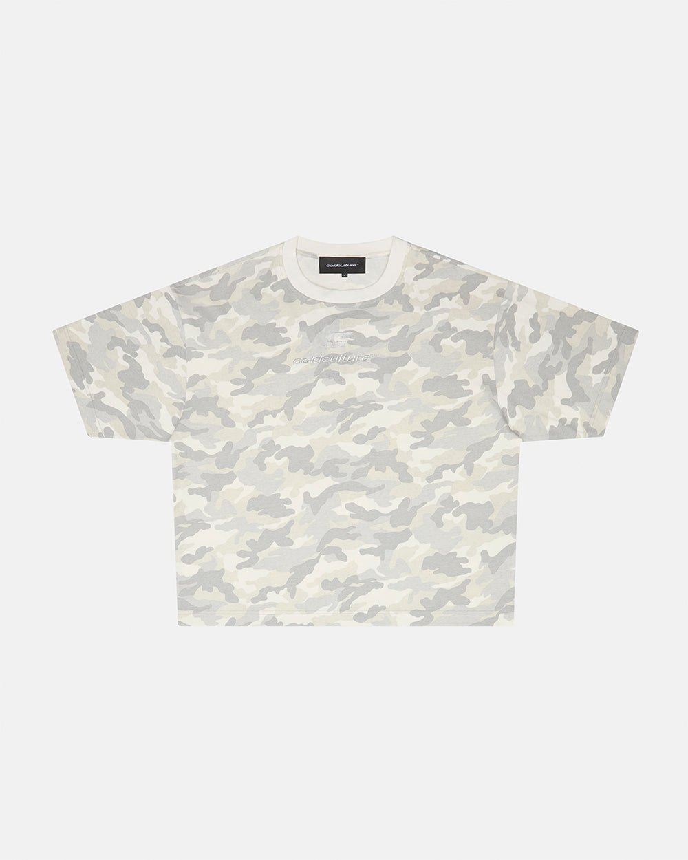 DISTRESS CURVED TEE CAMO GREY