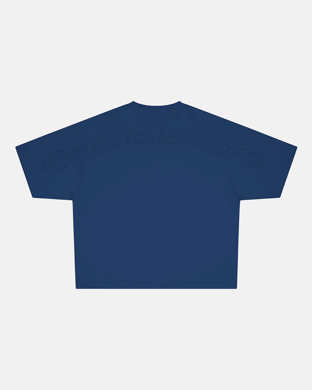 DISTRESS CURVED TEE NAVY