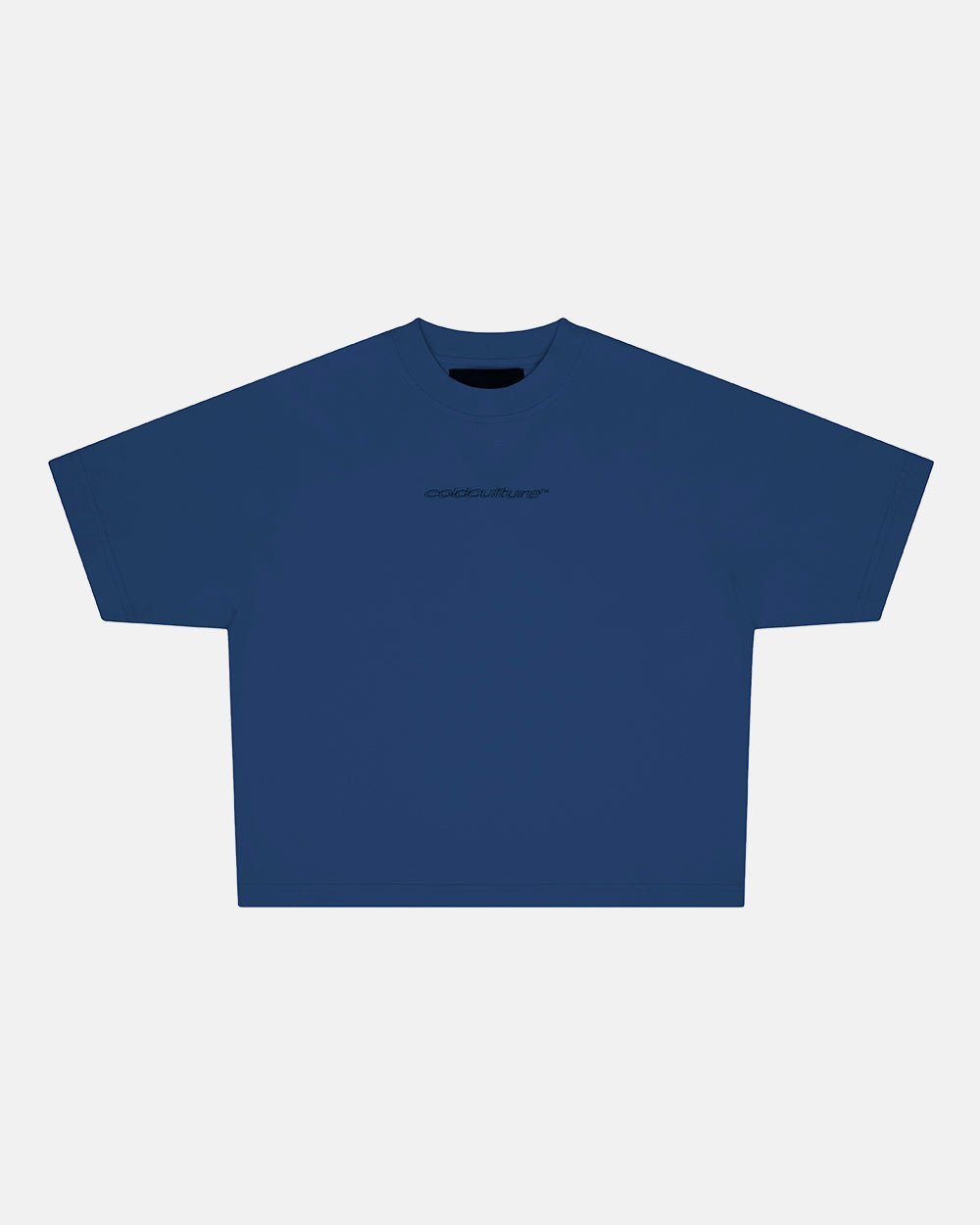 DISTRESS CURVED TEE NAVY