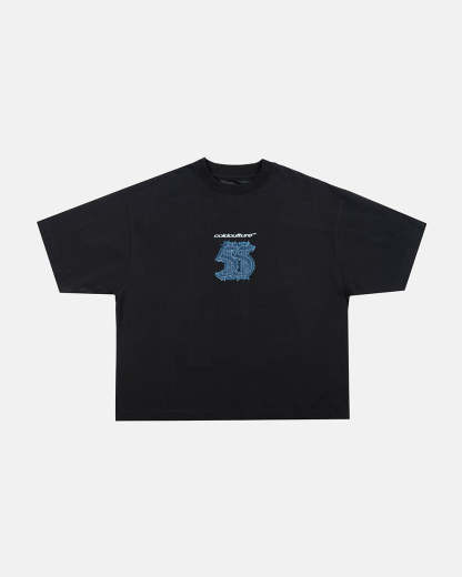 DISTRESSED DOLLAR TEE BLACK