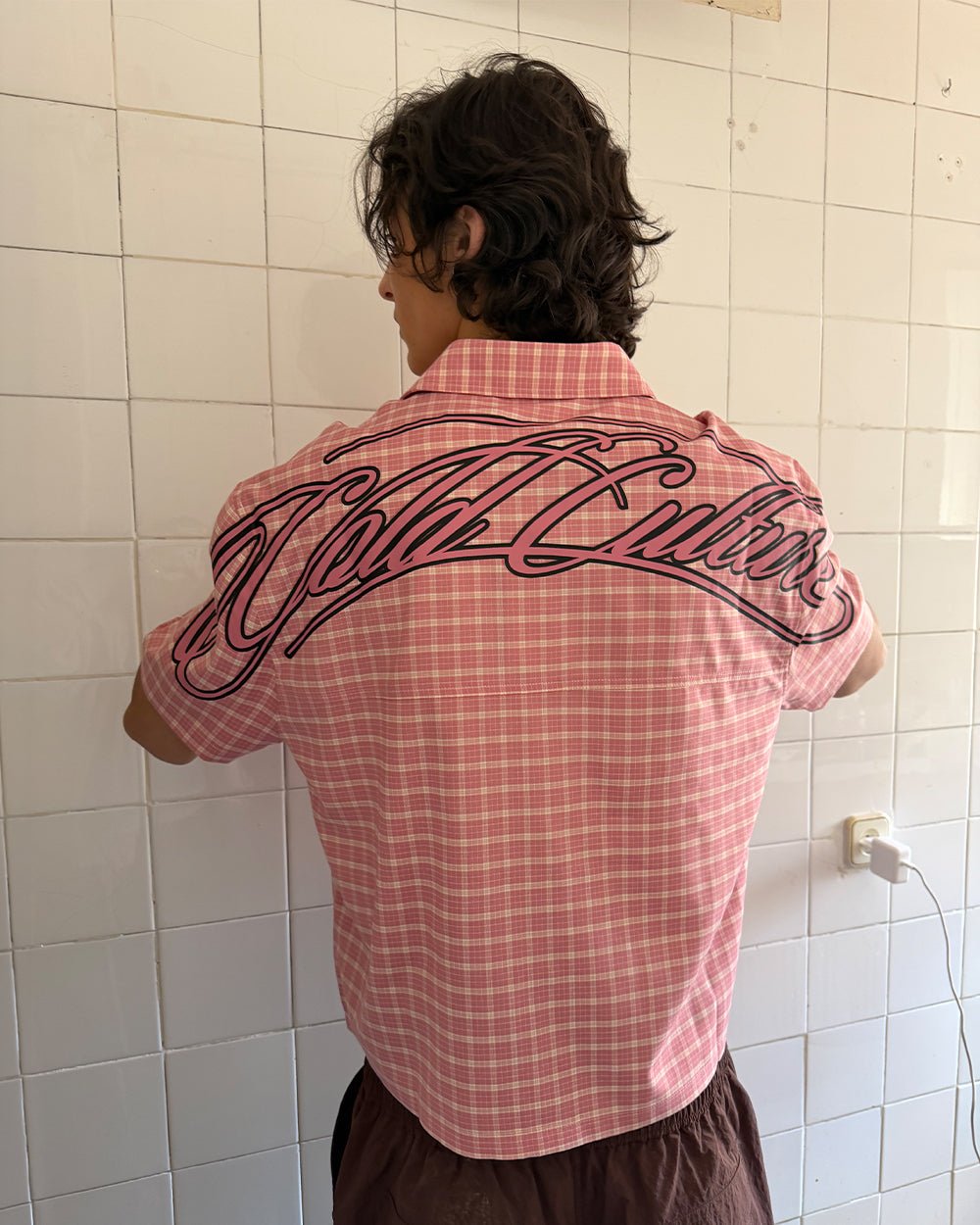 TARTAN SCRIPT SHIRT PINK