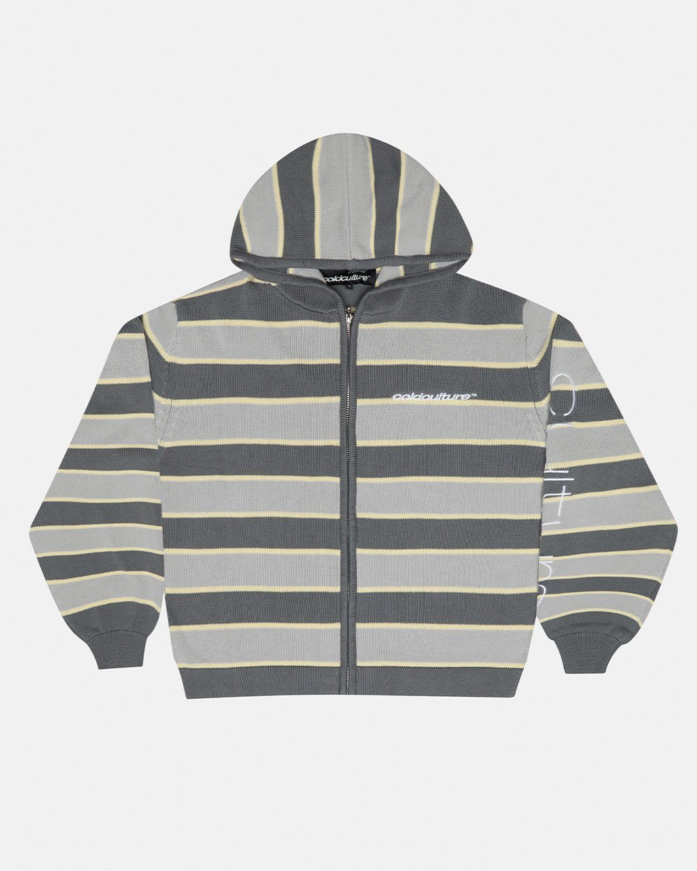 TRIPPY STOP ZIP KNIT GREY