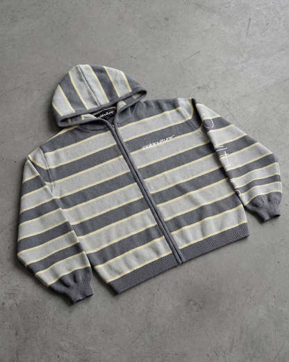 TRIPPY STOP ZIP KNIT GREY