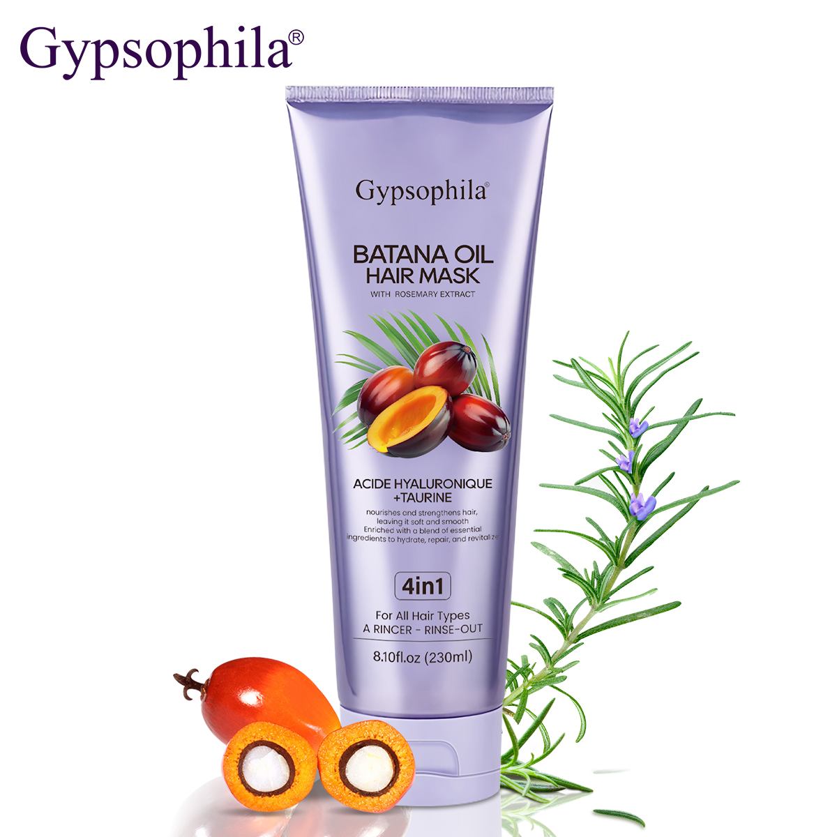 Gypsophila Batana Oil Hair Mask - 4-in-1 Formula to Nourish, Strengthen, Repair & Revive Hair, Reduces Split Ends & Frizz (8.1 Fl Oz/230ml)
