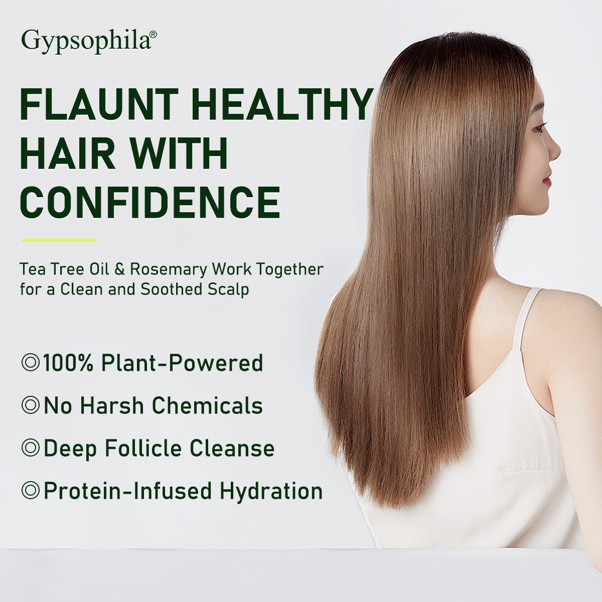 Gypsophila Follicl Cleansing Shampoo & Anti-Dandruff Shampoo with Tea Tree Oil & Rosemary Extract – Deep Scalp Purifying & Strengthening, 300ml& Cleansing 10.14 fl.oz Haircare Gentle