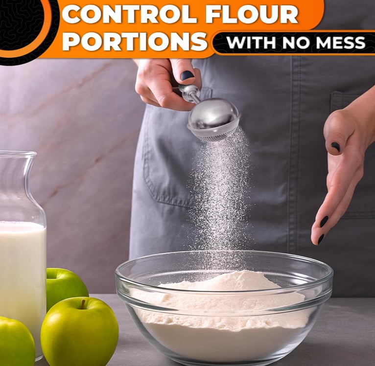 Flour Duster✨ One-Handed 304 Stainless Steel Sugar & Flour Shaker 🎁