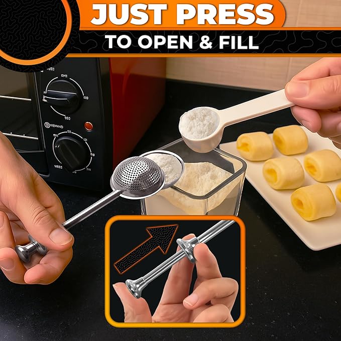 Flour Duster✨ One-Handed 304 Stainless Steel Sugar & Flour Shaker 🎁