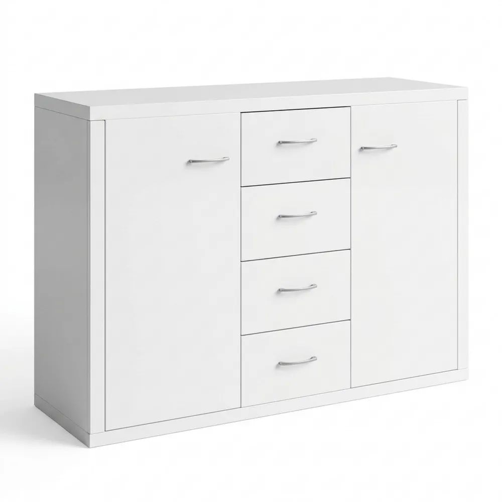 Vielseitiges Sideboard mit Schubladen und Türen, weiß