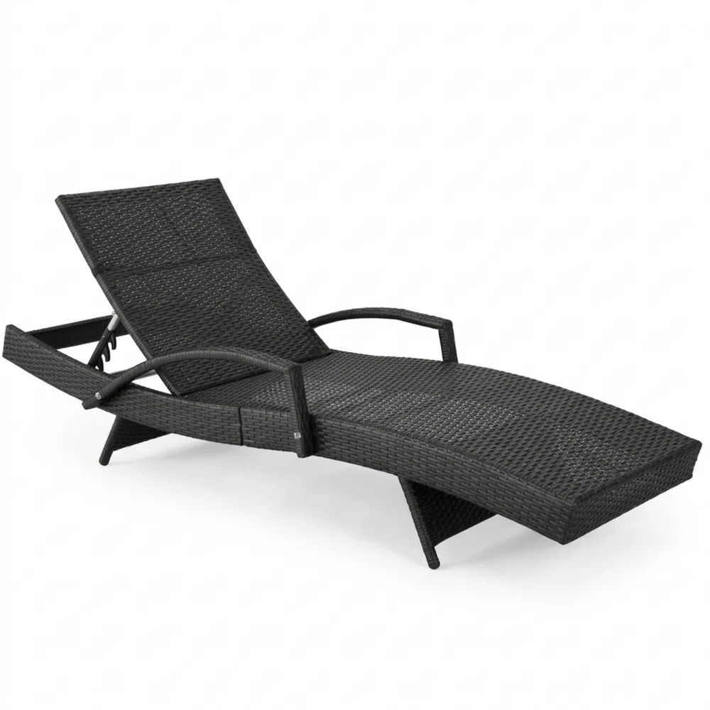 Wetterfeste Gartenliege mit Verstellbarer Rückenlehne und Polsterauflage