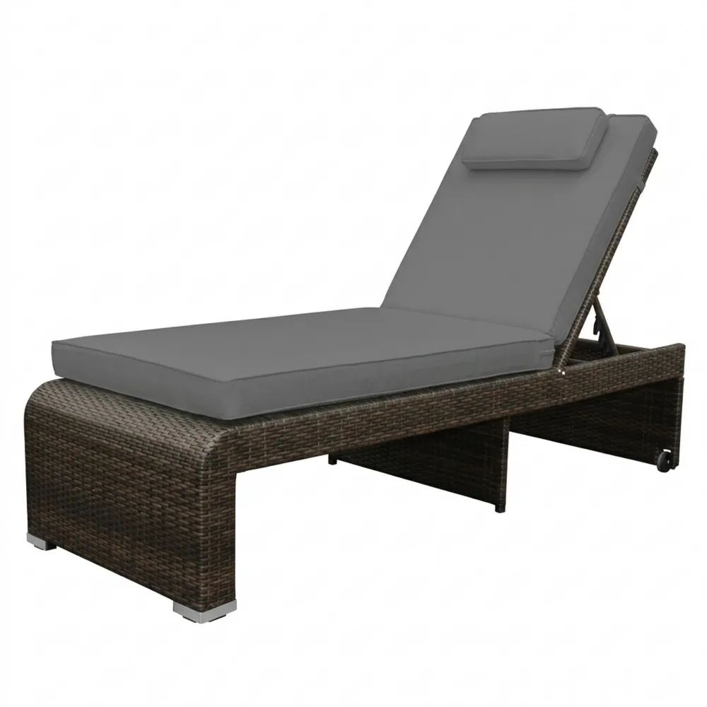 Verstellbare Sonnenliege mit Poly-Rattan-Geflecht für den Außenbereich