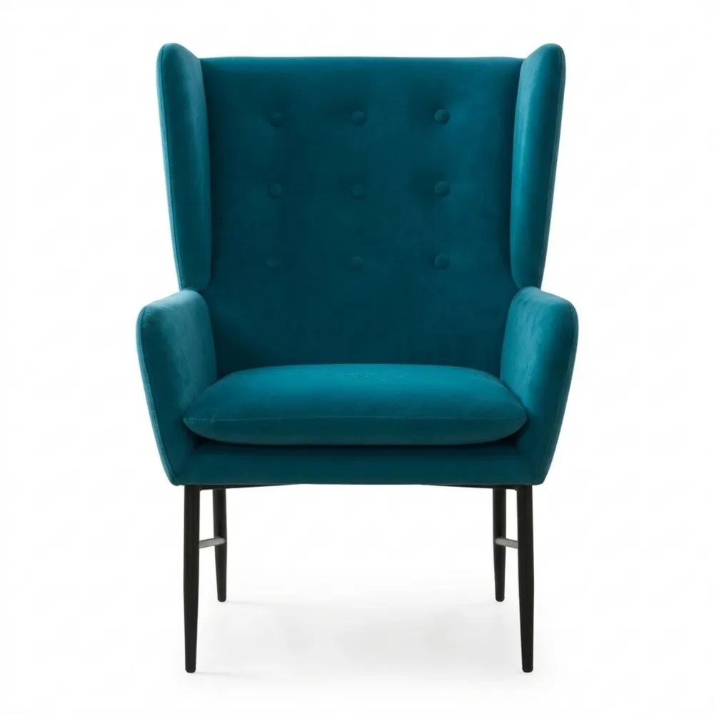 Bequemer Loungesessel aus Samt mit Armlehnen für Wohnzimmer und Balkon