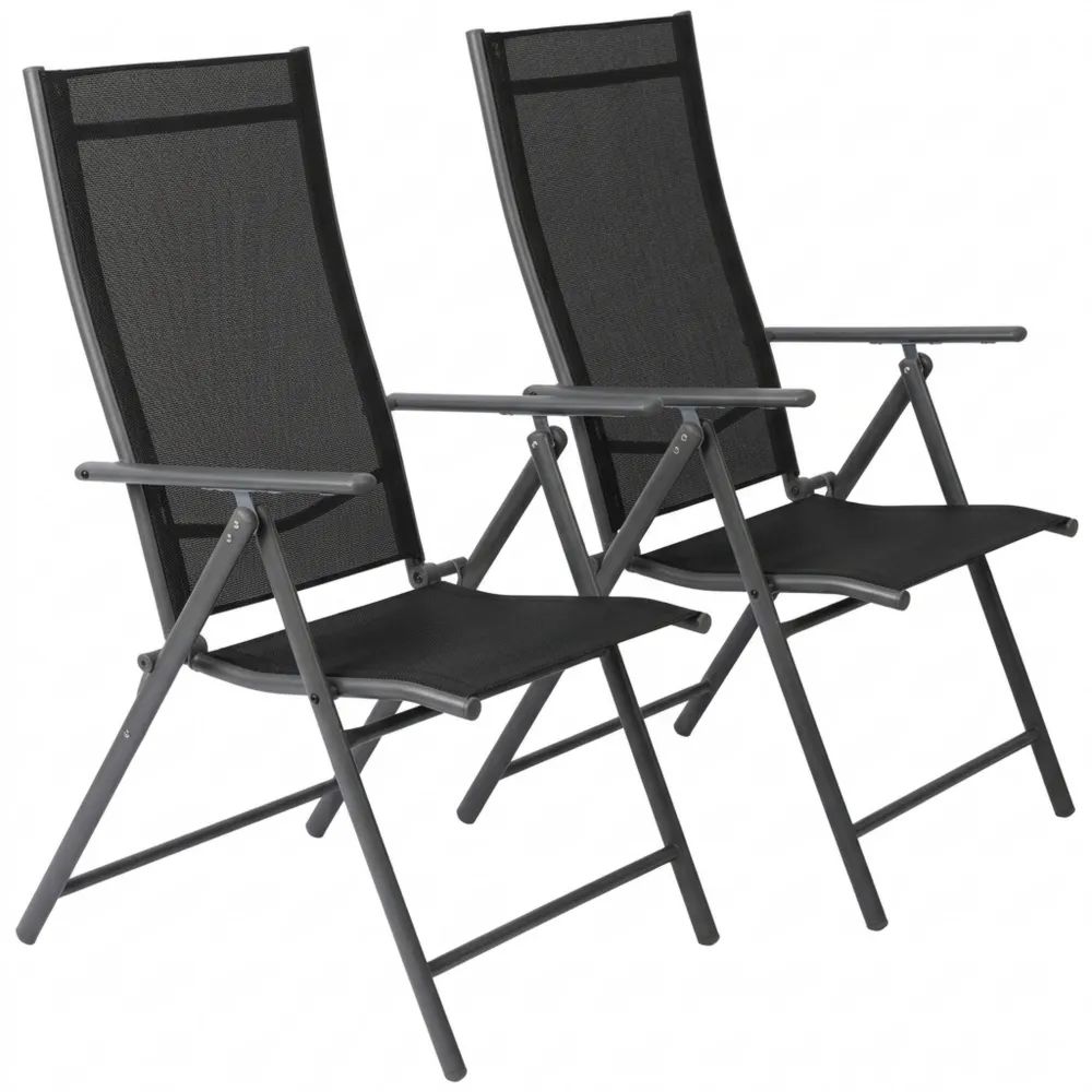 Klappbare Gartenstühle im 2er-Set mit Metallrahmen und hoher Stabilität