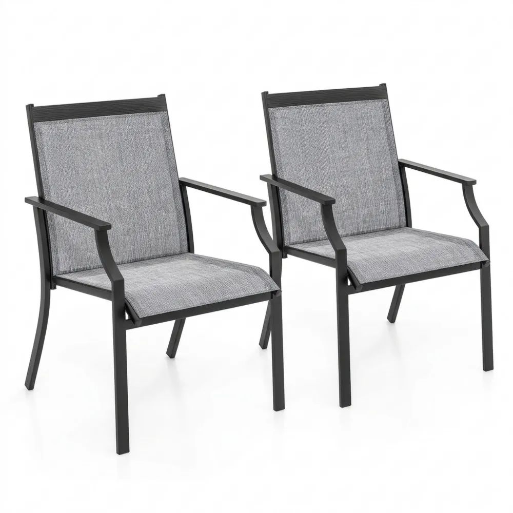 Outdoor-Stühle Set für Garten und Balkon, atmungsaktiv und stabil bis 150 kg