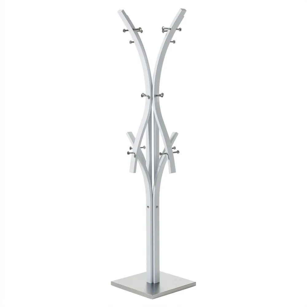 Metall-Kleiderständer mit 9 Haken, weiß lackiert