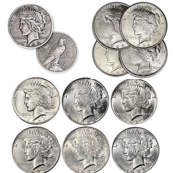🔥Last 10 sets!!!-The Complete Collection of 1921~1935 Peace Silver Dollar 24 Coin Set