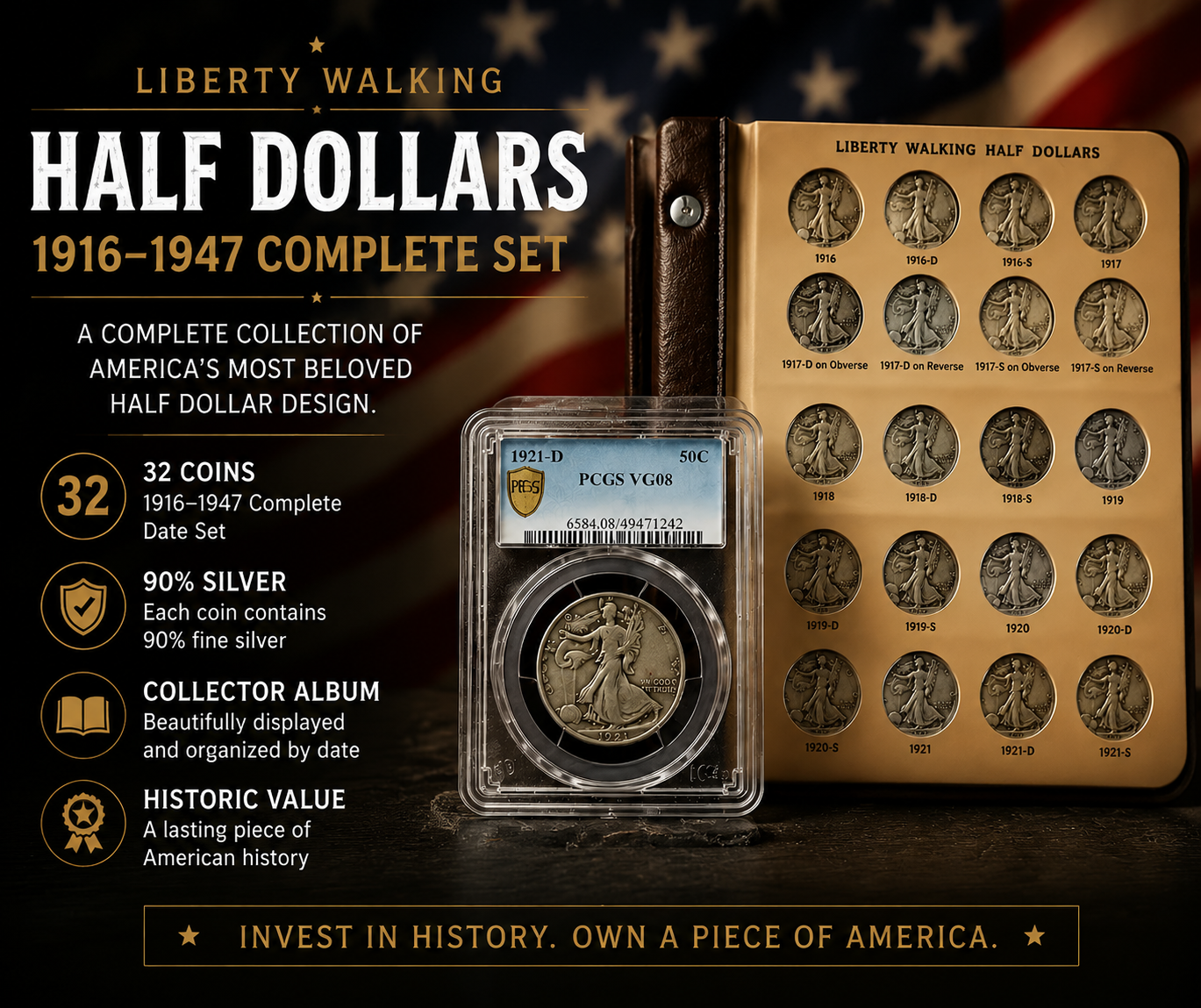 Last 10 sets!!!Liberty Walking Half Dollars (1916-1947)