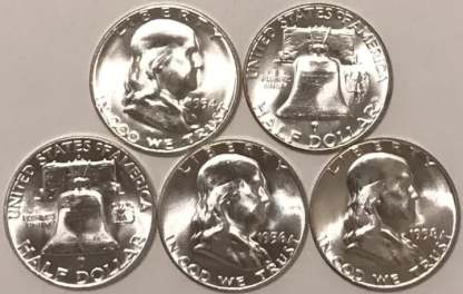1948-1963(16Pcs) Franklin Half Dollars CHOICE-GEM