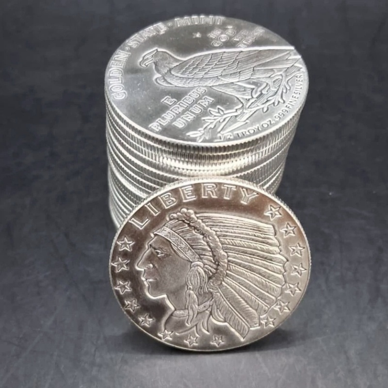 1 oz. Incuse Indian Silver Round