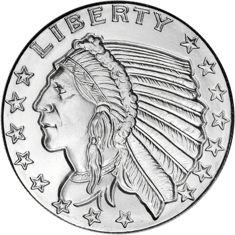 1 oz. Incuse Indian Silver Round