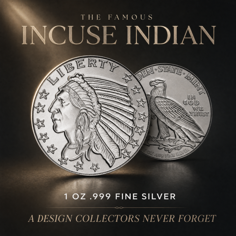 Last Day 60% OFF🔥 1 oz. Incuse Indian Silver Round