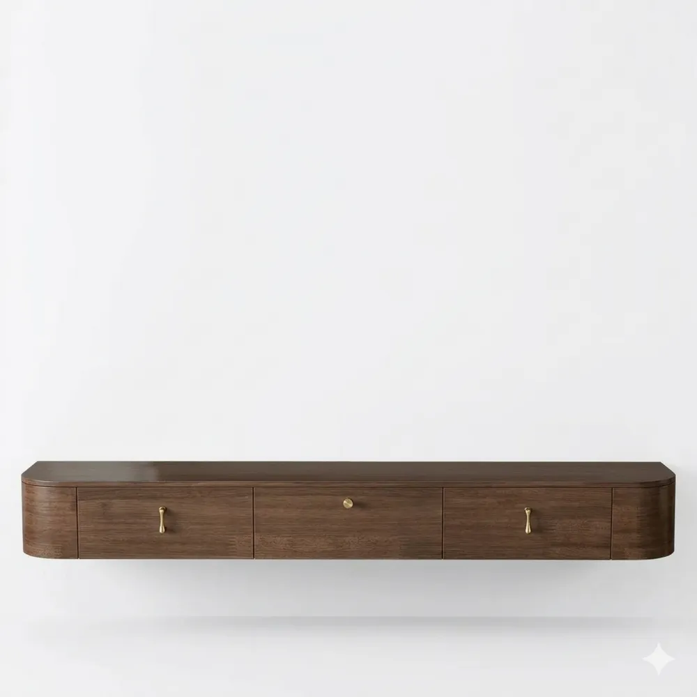 TV-Schrank mit klappbaren und seitlichen Türen, Aufbewahrung für Wohnzimmer und Schlafzimmer, 160 cm, Braun