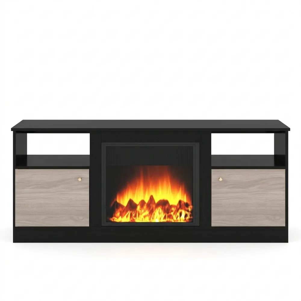 Lowboard mit LED-Beleuchtung und offenem Fach, passend für Fernseher bis 65 Zoll