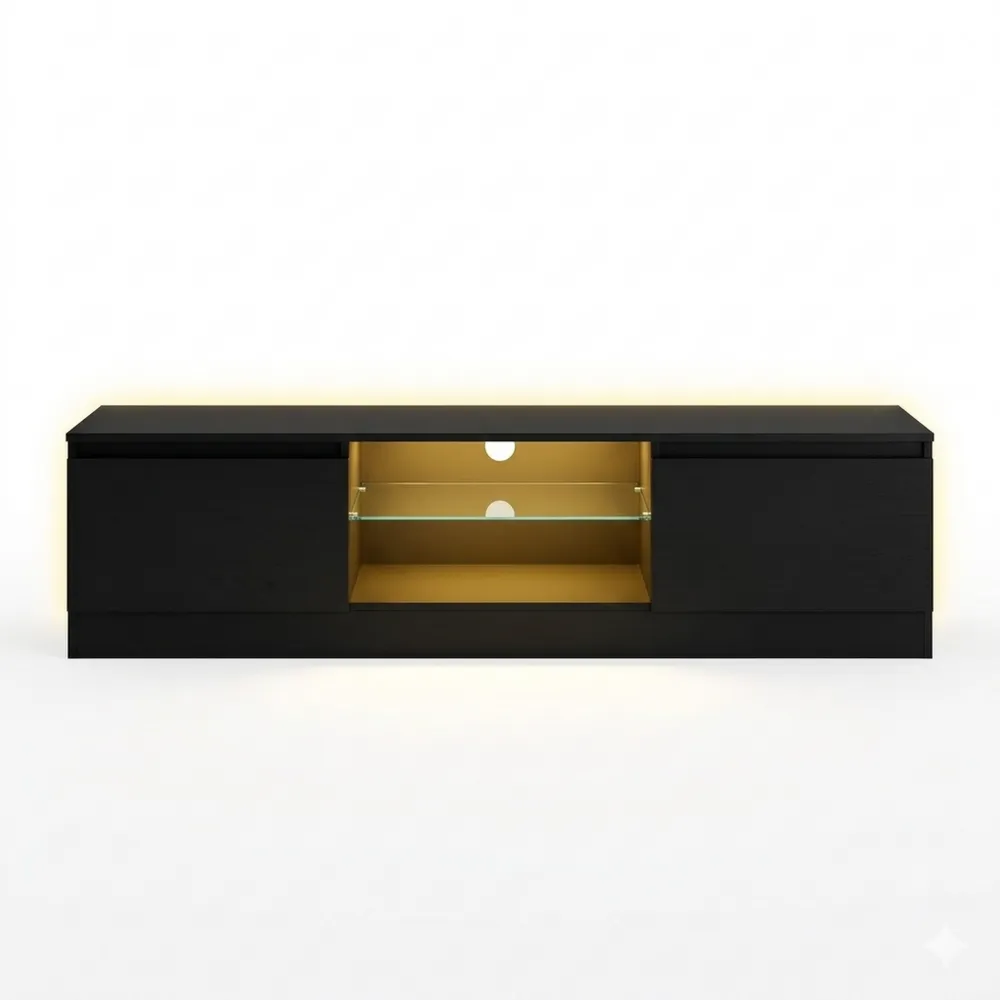 TV Möbel mit LED Beleuchtung und Stauraum