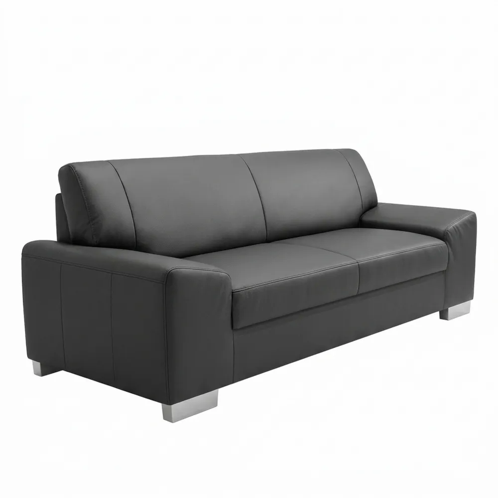 Bequeme 3-Sitzer Couch in Schwarz, Stilvolles Design