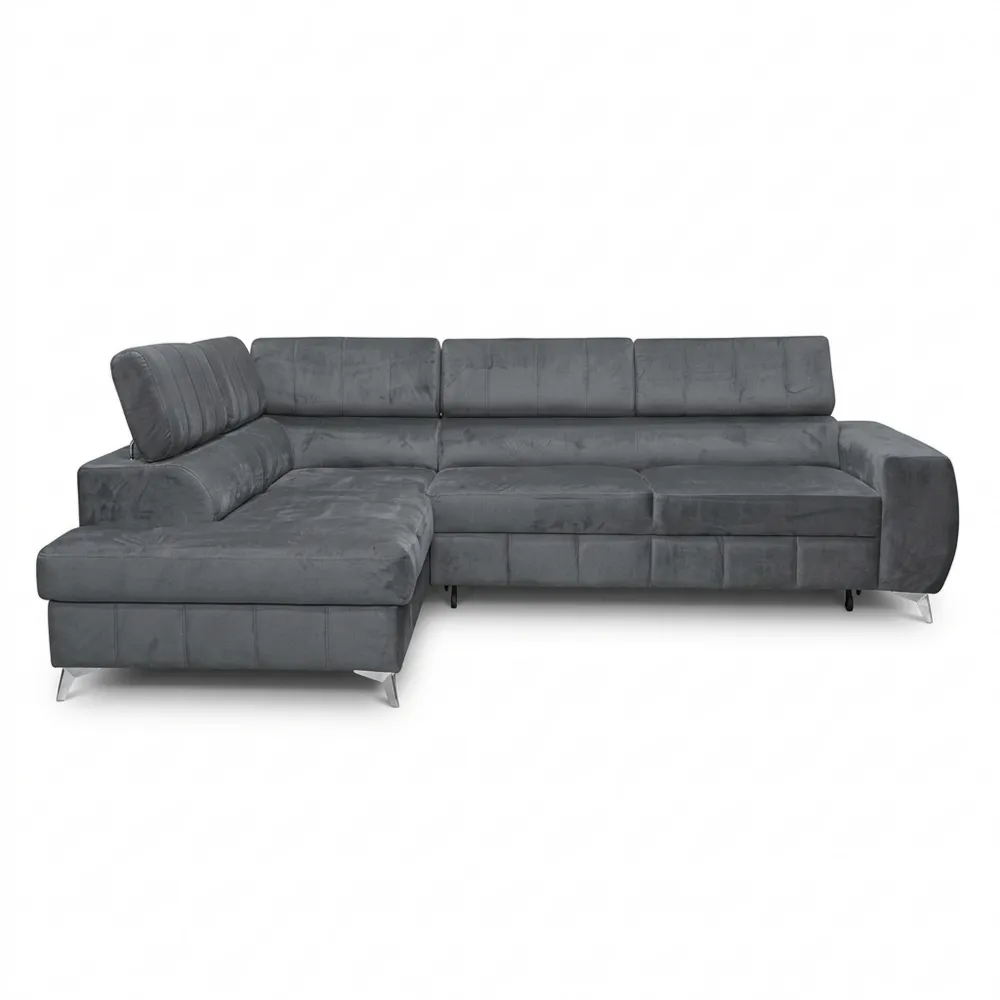 Ecksofa L-Form mit Schlaffunktion und Bettkasten, Schlafsofa für Wohnzimmer