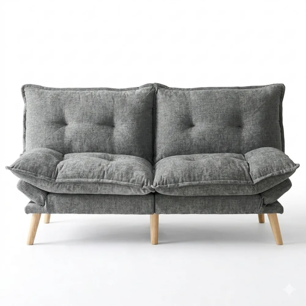 3-Sitzer Schlafsofa mit Verstellbarer Rückenlehne und Bettfunktion - Dunkelgrau