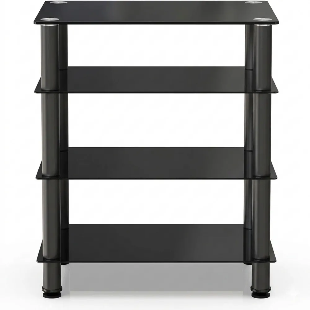 Moderner TV-Rack aus Glas und Aluminium