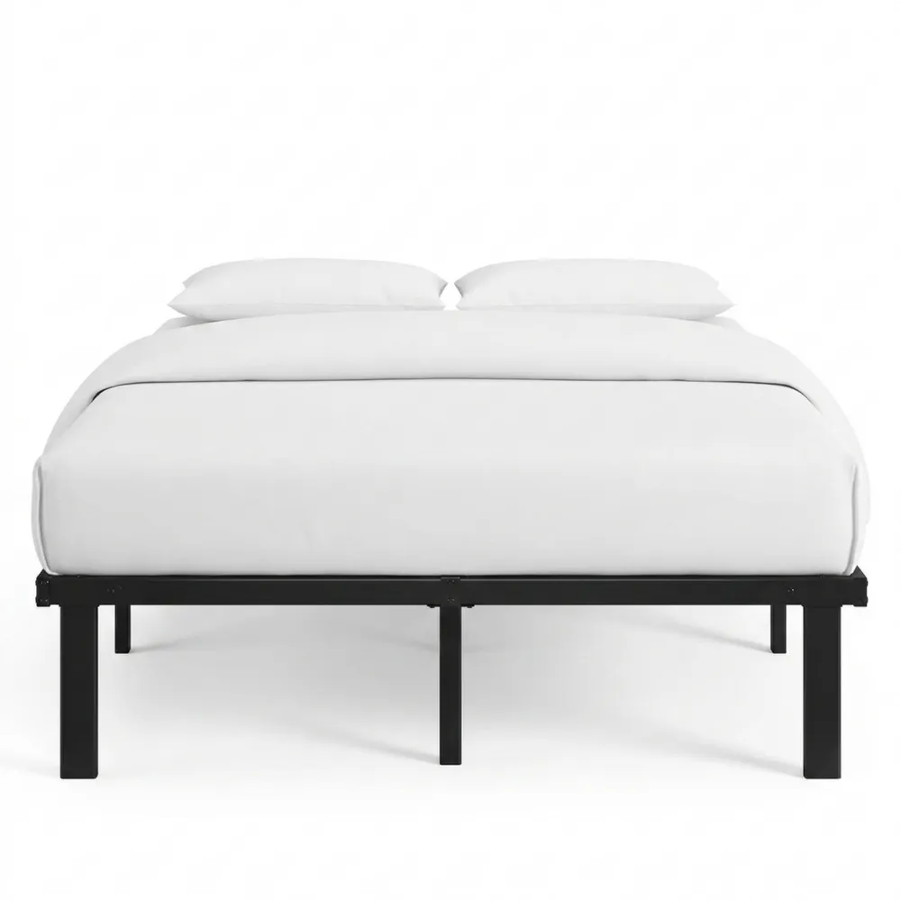 Metall-Bettgestell 140x200 cm mit Stauraum, klappbar, schwarz