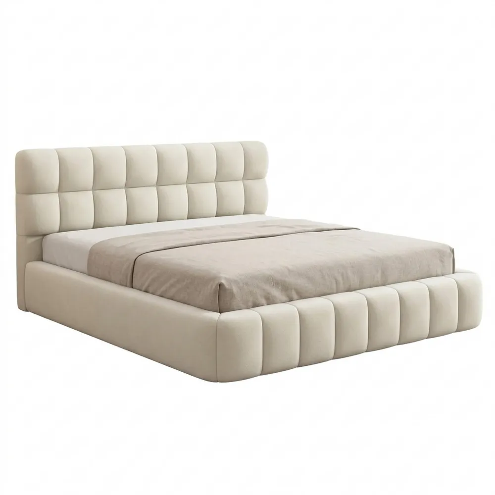Elegantes Polsterbett 160x200 mit Lattenrost, Kopfteil und Stauraum