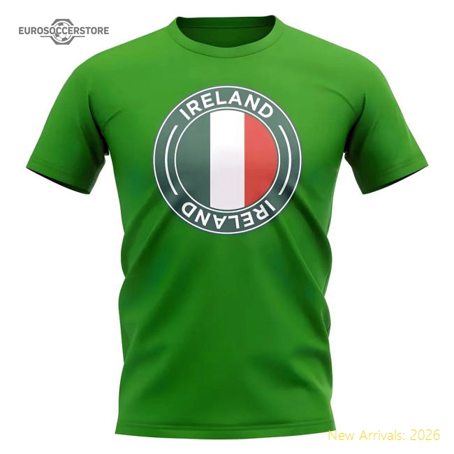 Ireland Football Badge T-Shirt (Green)-Football Jersey Hub