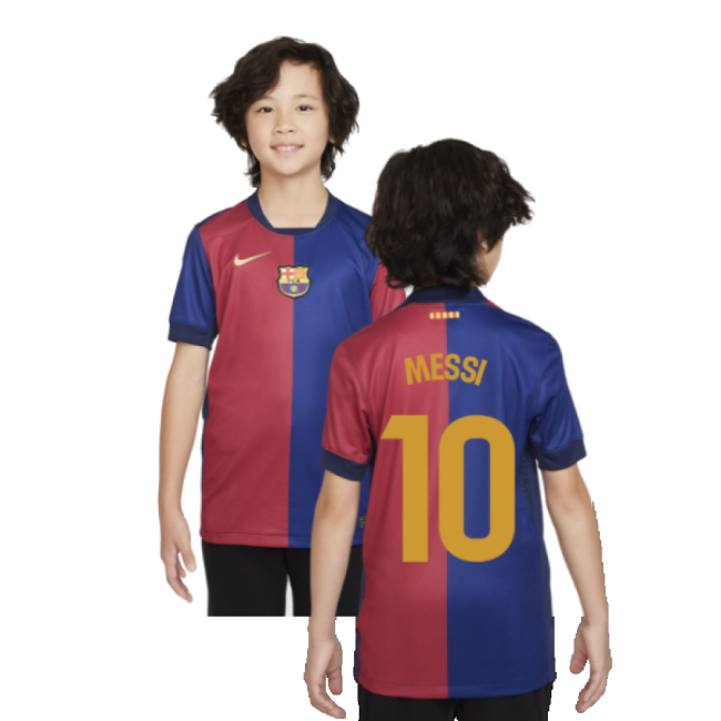 2024-2025 Barcelona Home Shirt (Sponsorless) - Kids (Messi 10)-Football Jersey Hub