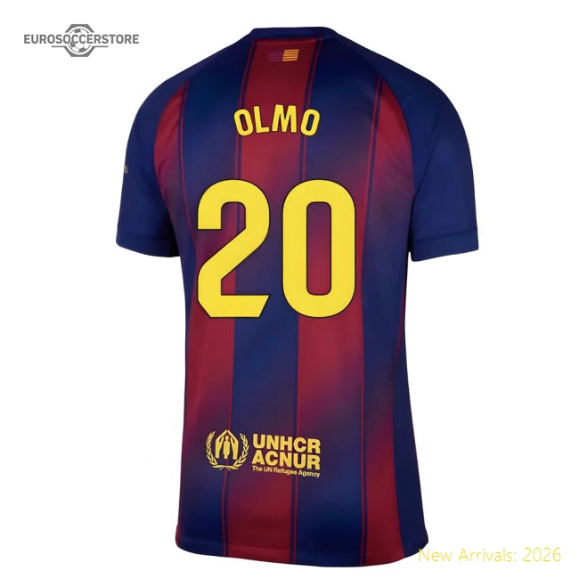 2025-2026 Barcelona Home Shirt (Olmo 20)-Football Jersey Hub