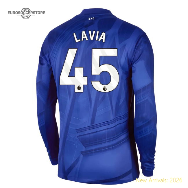 2025-2026 Chelsea Home Long Sleeve Shirt (Lavia 45)-Football Jersey Hub
