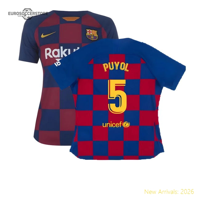Barcelona 2019-20 Womens Home Shirt (Vaporkit) ((Excellent) S) (PUYOL 5)-Football Jersey Hub