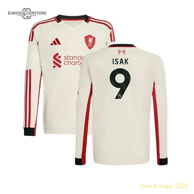 2025-2026 Liverpool Away Long Sleeve Shirt (Kids) (Isak 9)-Football Jersey Hub