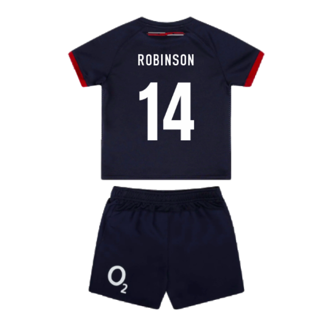 2023-2024 England Rugby Alternate Replica Infant Kit (Robinson 14)-Football Jersey Hub