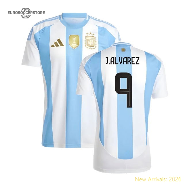 2024-2025 Argentina Home Shirt (J.ALVAREZ 9)-Football Jersey Hub