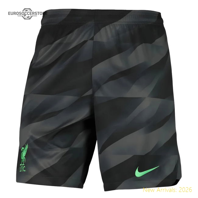 2023-2024 Liverpool Home Goalkeeper Shorts (Black) - Kids-Football Jersey Hub