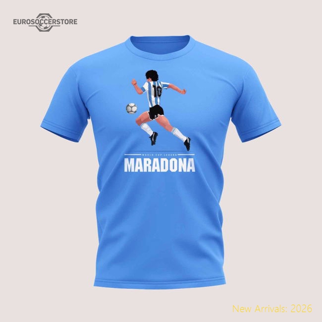 Diego Maradona Player T-Shirt (Sky Blue)-Football Jersey Hub