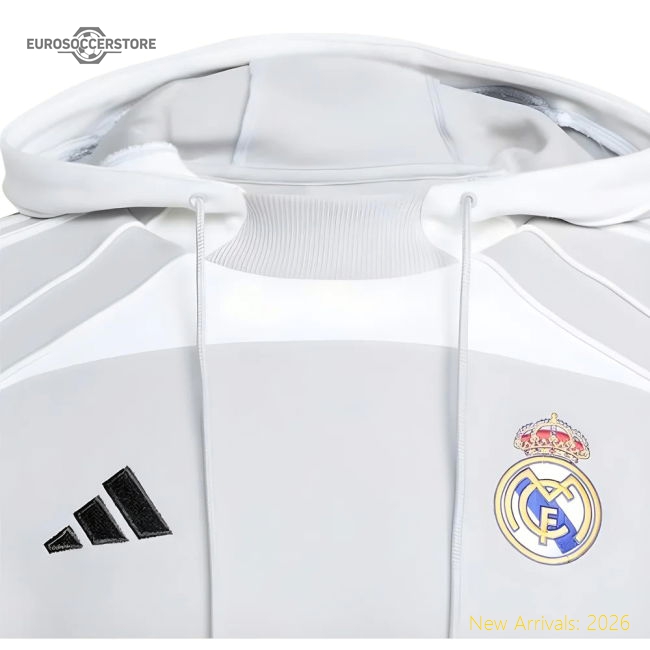 2025-2026 Real Madrid UBP Doubleknit Hoody (White)-Football Jersey Hub