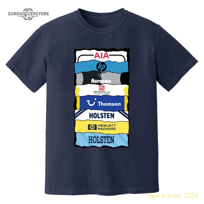 Tottenham Sponsor History T-Shirt (Navy)-Football Jersey Hub