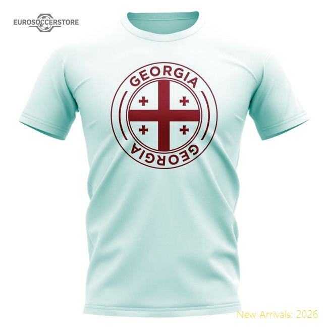 Georgia Football Badge T-Shirt (White)-Football Jersey Hub